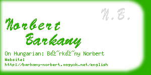 norbert barkany business card